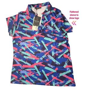 Yatta Golf Women’s Polo Shirt | Large |Bright Abstract Print | NWT | Golf Top